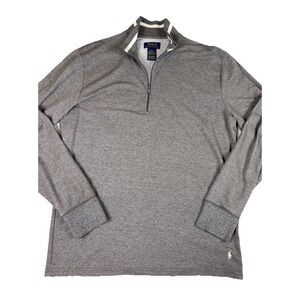 Polo Ralph Lauren Mens M Gray Polo Half Zip Terry Pullover Comfort Casual Lounge